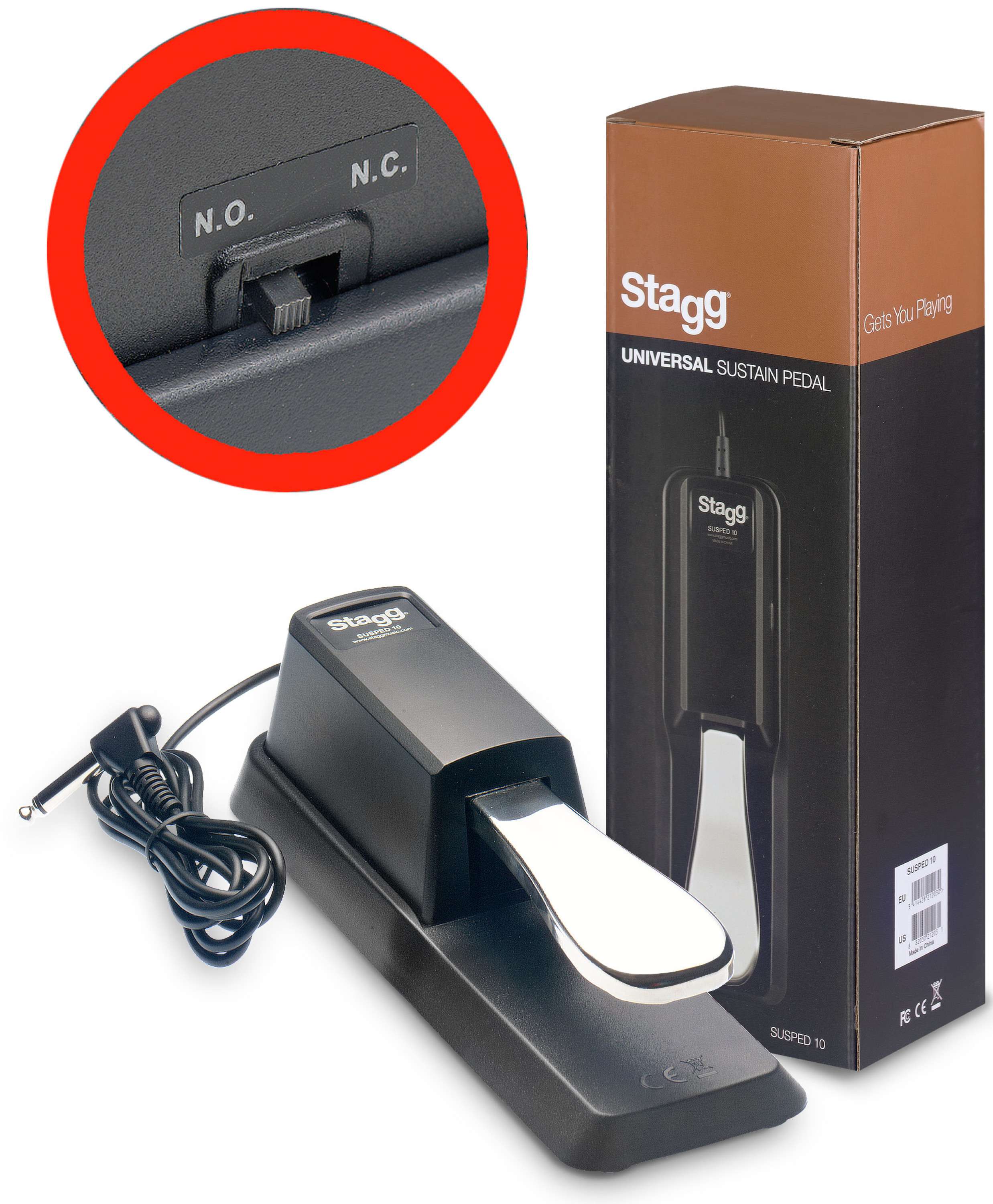 Pédale De Sustain Universelle Pour Piano Numérique Gear4music - Commutateur Polarité, Câble 2m - 9